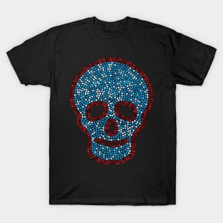 Blue Sequins Skull T-Shirt